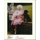 Dame Barbara Cartland signed mount with 8 x 6 colour photo. Good condition