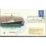Cunard 1967 launch of New Cunardia cover signed by Captain Warwick. Good condition
