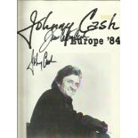 Johnny Cash & June Carter Cash signed to front of his 1984 Europe Tour programme. Good condition