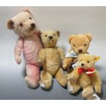A mohair teddy bear and three others (4)