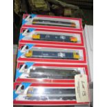 Lima; five boxed diesel locomotives; 47709 The Lord Provost, Scot Rail, 37402 Oor Wullie, British