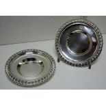 A small pair of George IV silver shallow dishes or coasters, by Rebecca Emes and Edward Barnard,