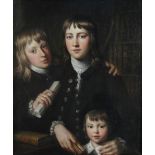 Attributed to John Russell, RA (British, 1745-1806) Portrait of three Anstey brothers, presumably