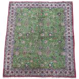 A Tabriz green ground rug, North West Persia 365 x 202cm (142 x 79in)  Good colour and levels of