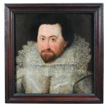 Follower of John De Critz the Elder (English, early 17th Century) Portrait of a gentleman, head