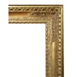 A large gilt gesso moulded picture frame, sight size 140 x 110cm, overall size 176 x 145cm 172 x