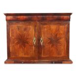 A kingwood and parquetry inlaid cabinet, 19th century cushion frieze drawer, internally fitted