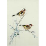 § Roland Green (British, 1896-1972) A pair of Goldfinches signed vertically lower left "Roland