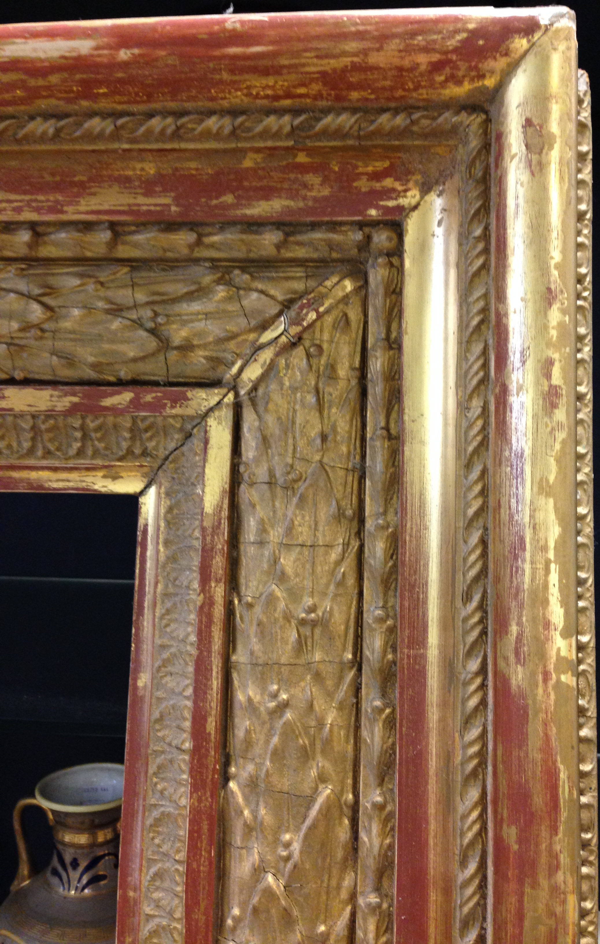 A large 19th century gilt picture frame, sight size 143 x 87cm, overall size 172 x 116cm 177 x 147cm - Image 3 of 5