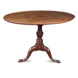 An early George III mahogany oval tray top breakfast table, on a tripod base 74 x 119 x 93cm (29 x