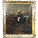 After Franz Kruger (German, 1797-1857) Cavalry study of Tsar Nicholas I of Russia, with his brother,
