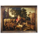 Attributed to Frederick Bouttats the Younger (Dutch, 1643-1676) Orpheus charming the animals oil