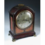 Webster, London, a George III mahogany bracket clock, the single pad arched top with handle, above