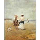 Follower of Heywood Hardy (British, 19th Century) Donkey ride on the beach bears signature and