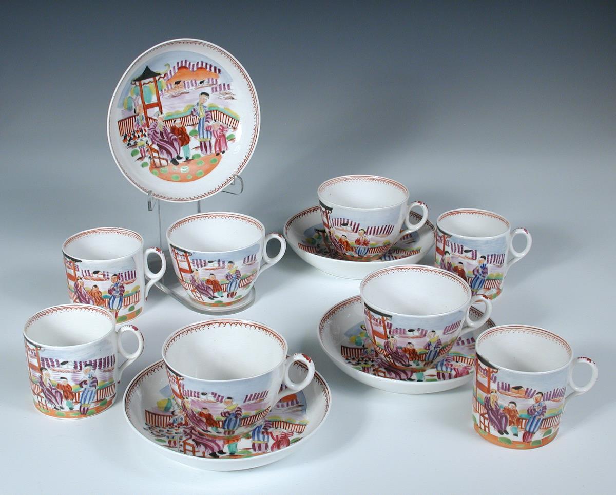 A Spode coffee can and saucer and two other Spode cans, the first painted with pattern number 2099 - Image 3 of 3