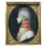 Russian School (late 18th Century) Portrait of a Gentleman, in profile to the left, in the uniform