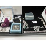 A quantity of silver, gemset and costume jewellery