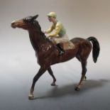 A Beswick model of a Racehorse and jockey