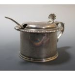 A silver mustard pot, HB Birmingham c.1910