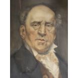 19th century English School, a portrait of a gentleman, on panel, 56 x 26 cm