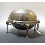 An Elkington electroplated dome top entree dish