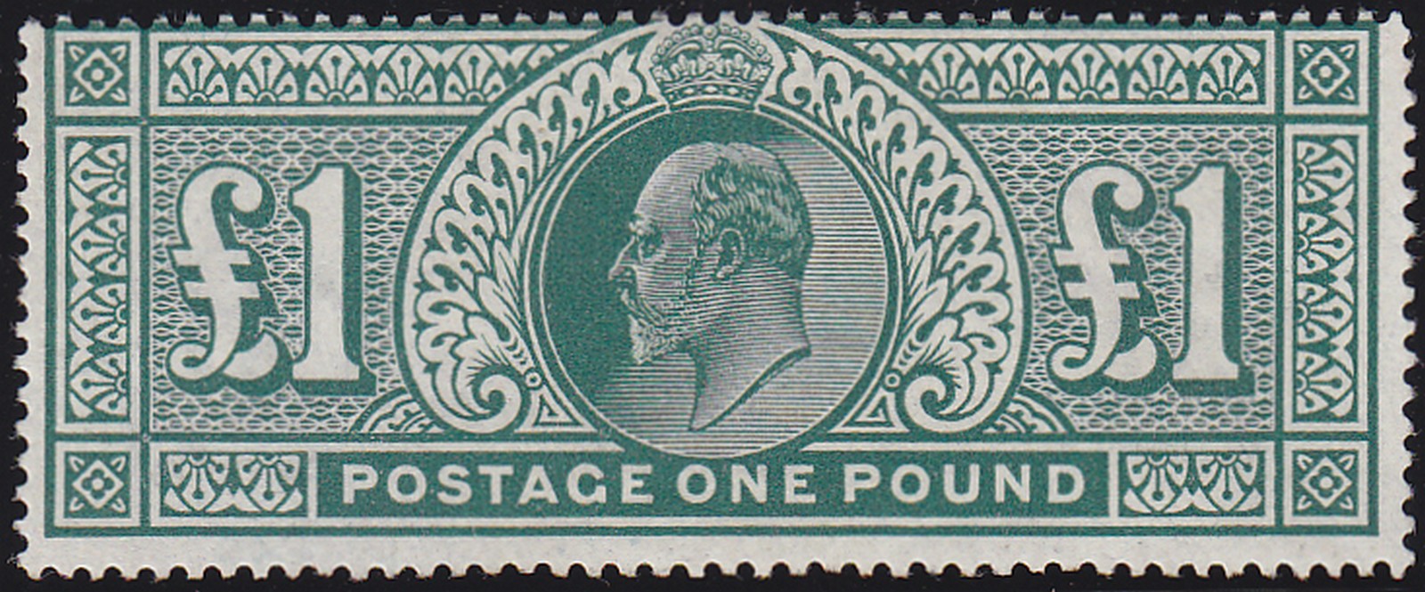 £1 deep green, previously mounted, George V, SG# 320  this has been previously hinge mounted;