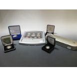 A Royal Mint proof £1-1 pence set boxed with paperwork No.15157 together with 2009 £5 - one pence;