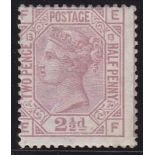 2½d, Plate 13 (EF), rosy mauve, unmounted mint; 2d, Plate 15, (PC), unmounted mint, SG# 141, and SG#