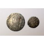 Elizabeth I shilling 1562, F/VF with crease and a Henry VI penny (F) (2)