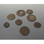 A Canadian Bank token 'Bank of Montreal 1842', Greek 30 drachma coin 1964, an 1820 crown (very