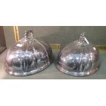 A pair of electroplate dish covers