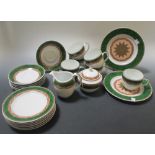 A Royal Worcester 'Mosaic' pattern part tea service for six people