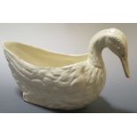 A 19th century creamware duck sauce boat