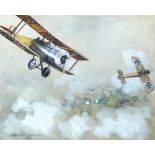 § Geoffrey Watson (British, 1894-1979) Fokker Straffing, 1916 - an encounter between two World War I