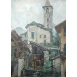 Robert Mumford (British, 20th Century) At Baveno, Lake Maggiore signed lower right "R T Mumford" oil