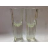 A pair of Wiener Werkstatte style tot glasses, each of facetted tapering cylindrical form (2) 9½
