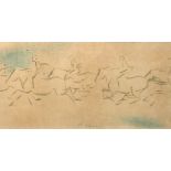 § Edmund Blampied, RE, RBA (British, 1886-1966) Riders on horses galloping signed lower centre "