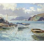 § Maurice Canning Wilks, RUA, ARHA (British, 1910-1984) Boats at Rockport, Cushendun signed lower