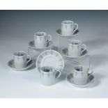 Eric Ravilious for Wedgwood, a collection of Travel pattern wares, comprising six coffee cans and