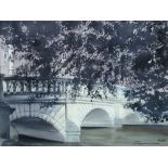 § Peter Knuttel (British, b.1945) St John's College Bridge, Cambridge signed and inscribed lower