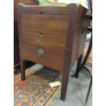 A George III mahogany night table with galleried top, 79cm high x 54cm wide