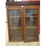 An Edwardian mahogany cabinet, satinwood crossbanded decoration