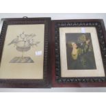 A pair of 19th century mahogany framed studies of doves and another