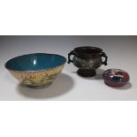 Three Chinese enamelled wares