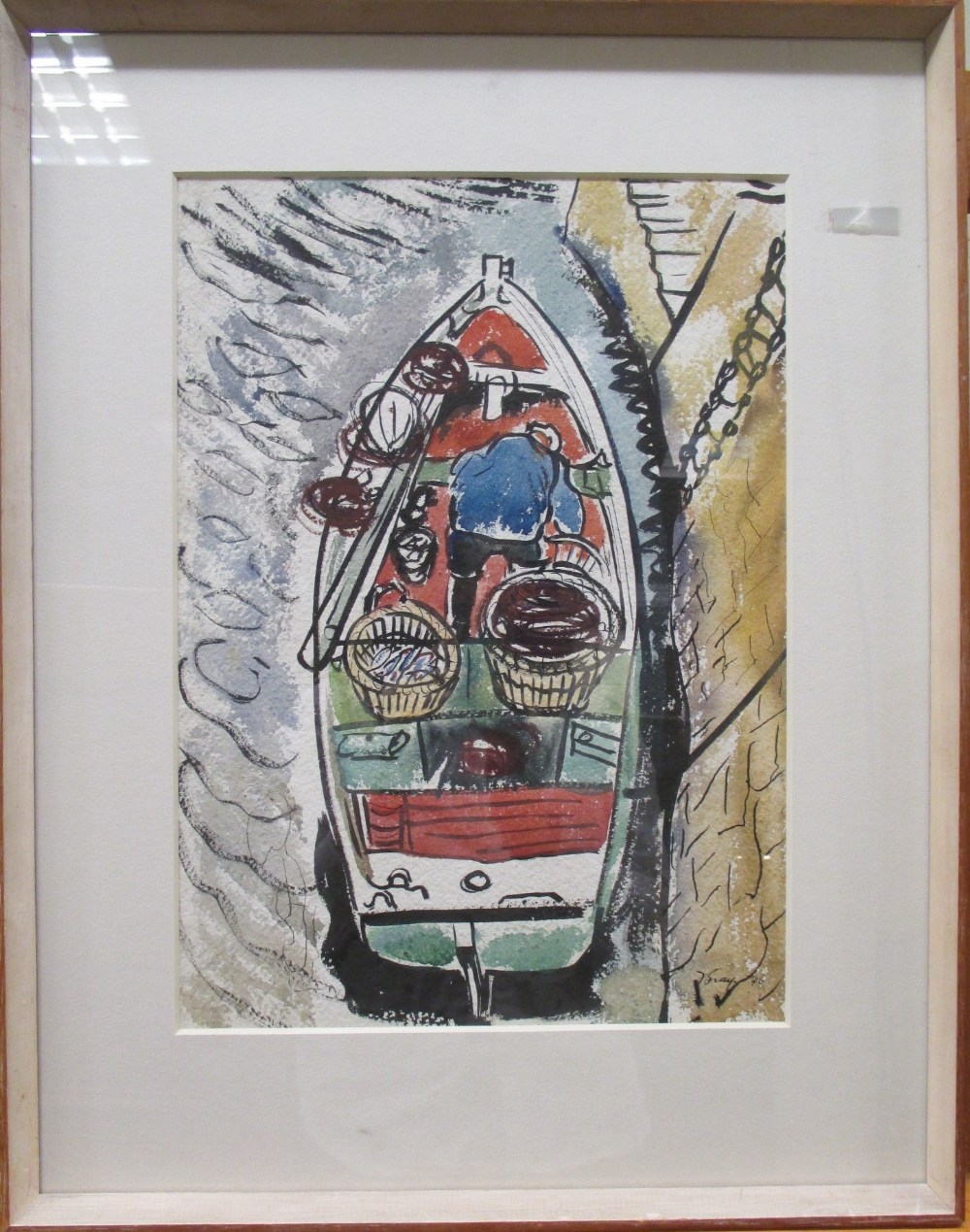 J Gray (British, 20th Century), Unloading the catch, signed lower right "Gray '46", watercolour,