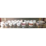 A collection of mostly 18th and 19th century teawares, including tea bowls, plates, cupand