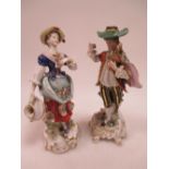 Two 18th century style Continental porcelain figures (2)