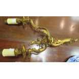 A pair of ormolu two branch wall lights (2)