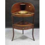 A Regency mahogany corner washstand, 104cm high