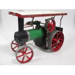A Mamod TE1A model live steam traction engine in worn box